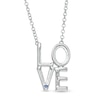 Thumbnail Image 1 of Vera Wang Love Collection 1/5 CT. T.W. Diamond "LOVE" Necklace in Sterling Silver - 19"
