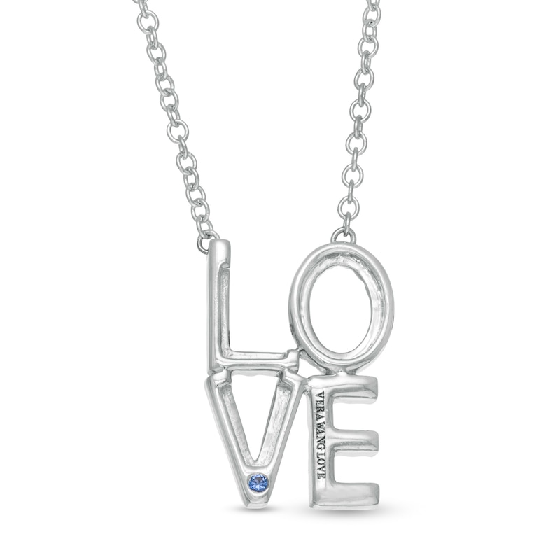 Vera Wang Love Collection 1/5 CT. T.W. Diamond "LOVE" Necklace in Sterling Silver - 19"