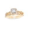 Thumbnail Image 0 of 3/8 CT. T.W. Princess-Cut Diamond Frame Scallop Shank Bridal Set in 10K Two-Tone Gold