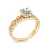 Thumbnail Image 2 of 3/8 CT. T.W. Princess-Cut Diamond Frame Scallop Shank Bridal Set in 10K Two-Tone Gold