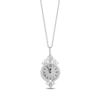 Thumbnail Image 1 of Collector's Edition Enchanted Disney Cinderella 70th Anniversary Diamond Clock Pendant in Sterling Silver - 19"
