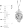 Thumbnail Image 2 of Collector's Edition Enchanted Disney Cinderella 70th Anniversary Diamond Clock Pendant in Sterling Silver - 19"