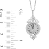 Thumbnail Image 3 of Collector's Edition Enchanted Disney Cinderella 70th Anniversary Diamond Clock Pendant in Sterling Silver - 19"