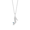 Thumbnail Image 0 of Enchanted Disney Cinderella 1/10 CT. T.W. Diamond and London Blue Topaz Slipper Pendant in Sterling Silver - 19"