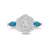 Thumbnail Image 2 of Collector's Edition Enchanted Disney Cinderella 70th Anniversary Blue Topaz and Diamond Ring in Sterling Silver