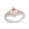 Thumbnail Image 1 of Enchanted Disney Aurora Morganite and 1/5 CT. T.W. Diamond Ring in Sterling Silver and 10K Rose Gold
