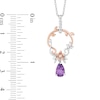 Thumbnail Image 3 of Enchanted Disney Rapunzel Amethyst and 1/10 CT. T.W. Diamond Circle Pendant in Sterling Silver and 10K Rose Gold - 19"