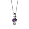 Thumbnail Image 1 of Enchanted Disney Villains Ursula Amethyst and 1/10 CT. T.W. Diamond Pendant in Sterling Silver with Black Rhodium - 19"