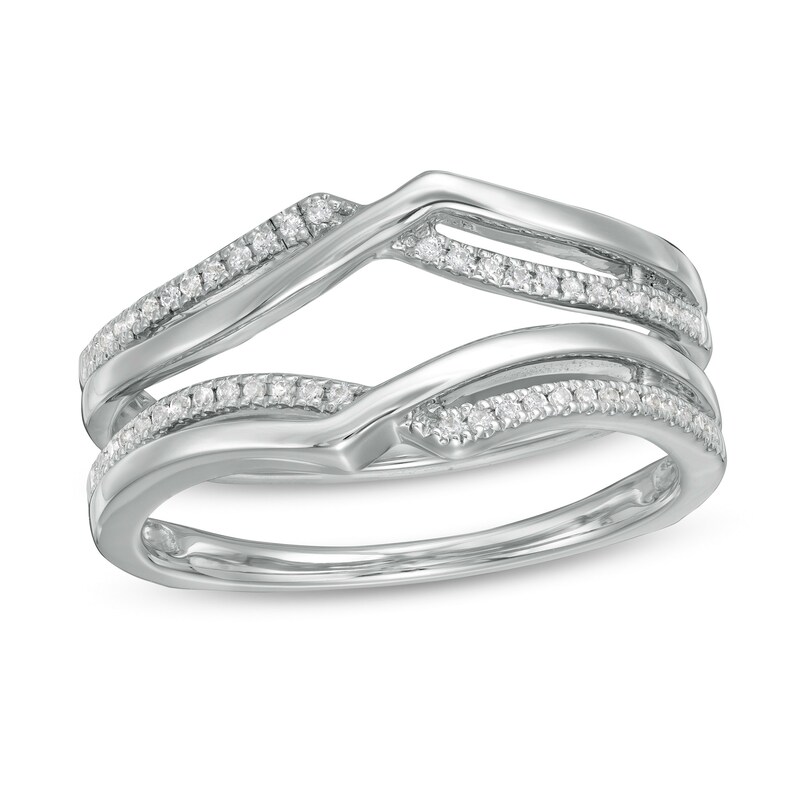 1/8 Diamond Crossover Solitaire Enhancer in 14K White