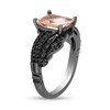 Thumbnail Image 2 of Enchanted Disney Villains Maleficent Octagonal Morganite and 1/3 CT. T.W. Black Diamond Ring in Sterling Silver