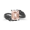 Thumbnail Image 4 of Enchanted Disney Villains Maleficent Octagonal Morganite and 1/3 CT. T.W. Black Diamond Ring in Sterling Silver
