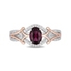 Thumbnail Image 3 of Enchanted Disney Mulan Live Action Rhodolite Garnet and 1/6 CT. T.W. Diamond Ring in Sterling Silver and 10K Rose Gold
