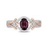 Thumbnail Image 4 of Enchanted Disney Mulan Live Action Rhodolite Garnet and 1/6 CT. T.W. Diamond Ring in Sterling Silver and 10K Rose Gold