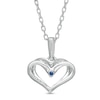 Thumbnail Image 2 of The Kindred Heart from Vera Wang Love Collection Sapphire and 1/20 CT. T.W. Diamond Pendant in Sterling Silver - 19"