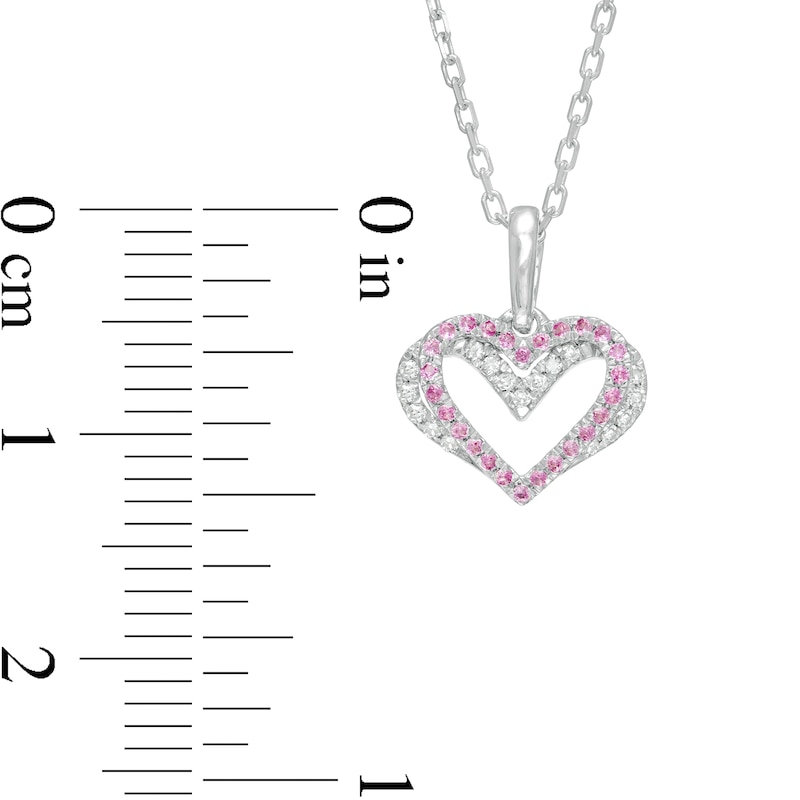 Main Image 3 of The Kindred Heart from Vera Wang Love Collection Sapphire and 1/20 CT. T.W. Diamond Pendant in Sterling Silver - 19"