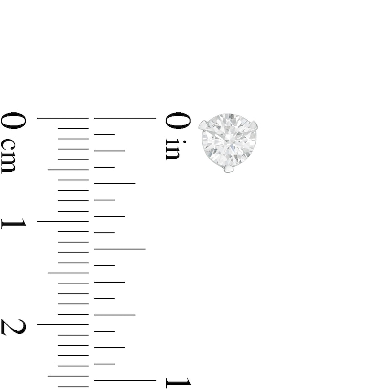Main Image 3 of Zales Private Collection 1 CT. T.W. Certified Diamond Solitaire Stud Earrings in 14K White Gold (F/I1)