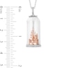 Thumbnail Image 2 of Enchanted Disney Princess Diamond Accent Castle in Glass Dome Pendant in Sterling Silver and 10K Rose Gold - 24"