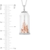 Thumbnail Image 3 of Enchanted Disney Princess Diamond Accent Castle in Glass Dome Pendant in Sterling Silver and 10K Rose Gold - 24"