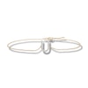 Thumbnail Image 1 of 1/10 CT. T.W. Diamond "U" Initial Bracelet in 10K Gold - 7.5"