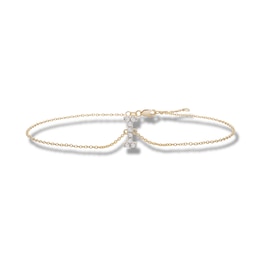 1/10 CT. T.W. Diamond "I" Initial Bracelet in 10K Gold - 7.5"