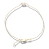 Thumbnail Image 2 of 1/10 CT. T.W. Diamond "O" Initial Bracelet in 10K Gold - 7.5"