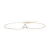 Thumbnail Image 1 of 1/10 CT. T.W. Diamond "A" Initial Bracelet in 10K Gold - 7.5"