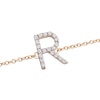 Thumbnail Image 2 of 1/10 CT. T.W. Diamond "R" Initial Bracelet in 10K Gold - 7.5"