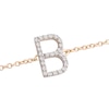 Thumbnail Image 2 of 1/10 CT. T.W. Diamond "B" Initial Bracelet in 10K Gold - 7.5"