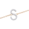 Thumbnail Image 2 of 1/10 CT. T.W. Diamond "S" Initial Bracelet in 10K Gold - 7.5"