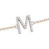 Thumbnail Image 2 of 1/10 CT. T.W. Diamond "M" Initial Bracelet in 10K Gold - 7.5"