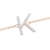 Thumbnail Image 2 of 1/10 CT. T.W. Diamond "K" Initial Bracelet in 10K Gold - 7.5"