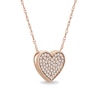 Thumbnail Image 1 of 1/5 CT. T.W. Composite Diamond Heart Necklace in 10K Rose Gold