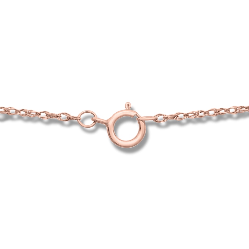 1/5 CT. T.W. Composite Diamond Heart Necklace in 10K Rose Gold