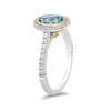 Thumbnail Image 2 of Enchanted Disney Jasmine Oval Swiss Blue Topaz and 1/4 CT. T.W. Diamond Frame Engagement Ring in 14K Two-Tone Gold