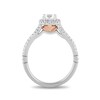 Thumbnail Image 4 of Enchanted Disney Ariel 3/4 CT. T.W. Diamond Cushion Frame Engagement Ring in 14K Two-Tone Gold