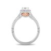 Thumbnail Image 3 of Enchanted Disney Ariel 3/4 CT. T.W. Diamond Cushion Frame Engagement Ring in 14K Two-Tone Gold