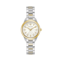 Ladies' Bulova Sutton Two-Tone Watch with White Dial (Model: 98L277)