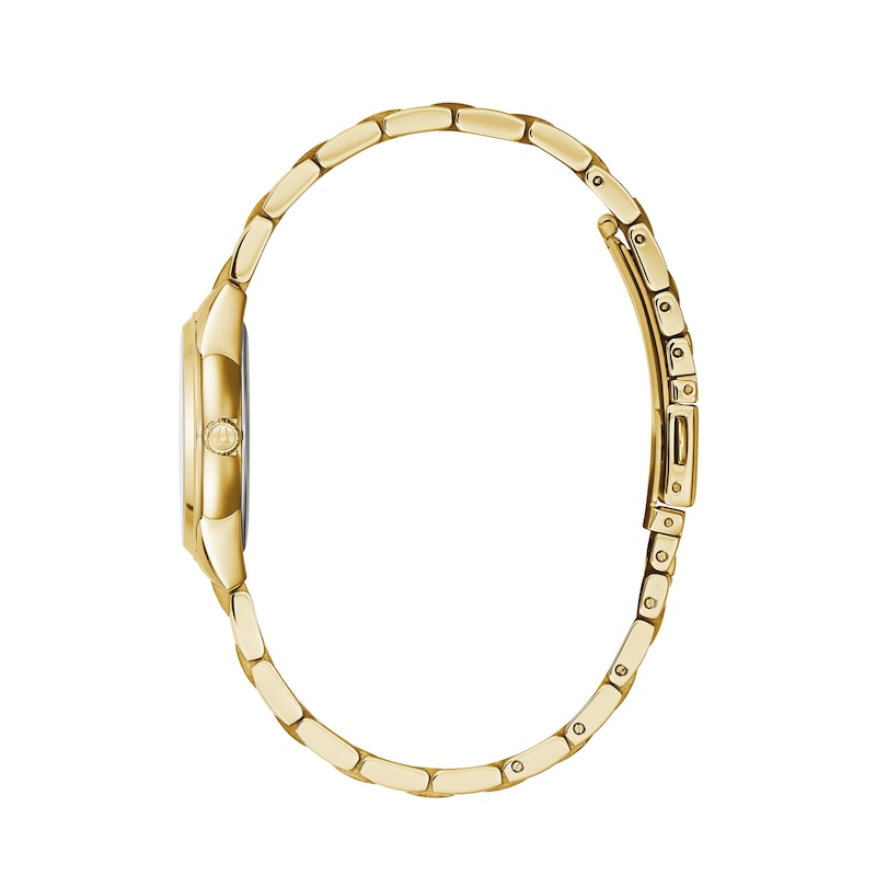 Main Image 2 of Ladies' Bulova Sutton Diamond Accent Gold-Tone Watch with White Dial (Model: 97P150)