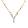 Thumbnail Image 1 of 1/10 CT. T.W. Diamond "Y" Initial Necklace in 10K Gold - 17"