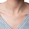 Thumbnail Image 2 of 1/10 CT. T.W. Diamond "M" Initial Necklace in 10K Gold - 17"