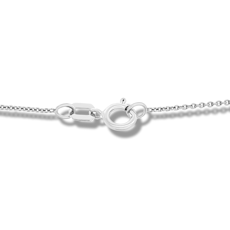 1/10 CT. T.W. Diamond Sunburst Curved Necklace in 10K White Gold - 17"