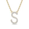 Thumbnail Image 1 of 1/10 CT. T.W. Diamond "S" Initial Necklace in 10K Gold - 17"