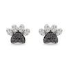 Thumbnail Image 0 of 1/6 CT. T.W. Enhanced Black and White Diamond Paw Print Stud Earrings in Sterling Silver