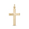 Thumbnail Image 1 of Made in Italy Ribbed Cross Necklace Charm in 14K Gold
