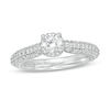 Thumbnail Image 1 of Zales Private Collection 7/8 CT. T.W. Certified Diamond Frame Engagement Ring in 14K White Gold (F/I1)