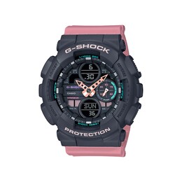 Ladies’ Casio G-Shock S Series Pink Resin Strap Watch with Black Dial (Model: GMAS140-4A)