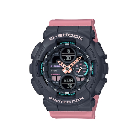Ladies Casio G Shock S Series Pink Strap Watch With Black Dial Model Gmas140 4a Zales Outlet