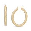 Thumbnail Image 0 of 35.0mm Diamond-Cut Tube Hoop Earrings in 10K Gold