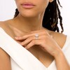 Thumbnail Image 2 of Celebration Ideal 1-1/2 CT. T.W. Certified Diamond Double Cushion Frame Engagement Ring in 14K White Gold (I/I1)