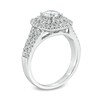 Thumbnail Image 3 of Celebration Ideal 1-1/2 CT. T.W. Certified Diamond Double Cushion Frame Engagement Ring in 14K White Gold (I/I1)